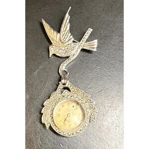 VTG Hummingbird Sterling Silver Watch Pin by Temple,